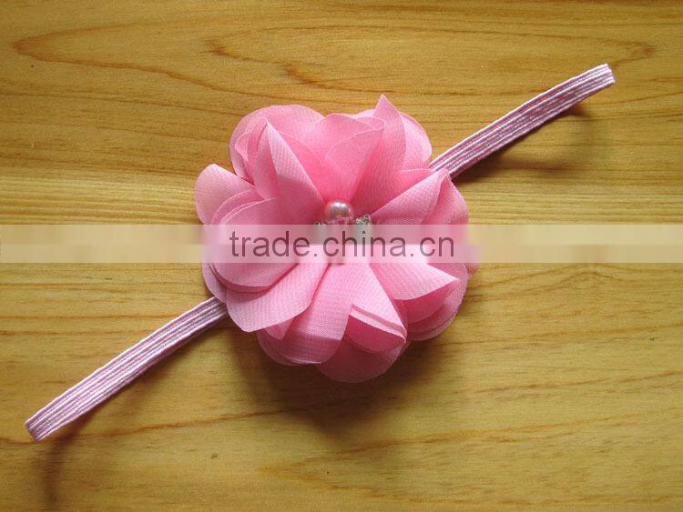 Trendy Girls Muti-colors cute cheap hair accessories for babies ribbon flower
