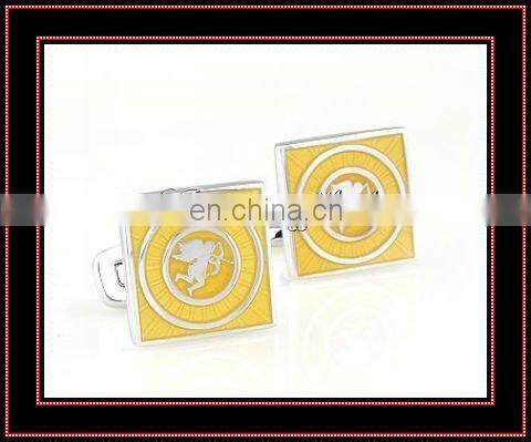 Lovers heart pink enamel quality gift cufflinks