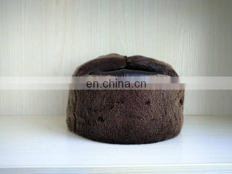 Seal fur trapper leather fur hat for winter wear