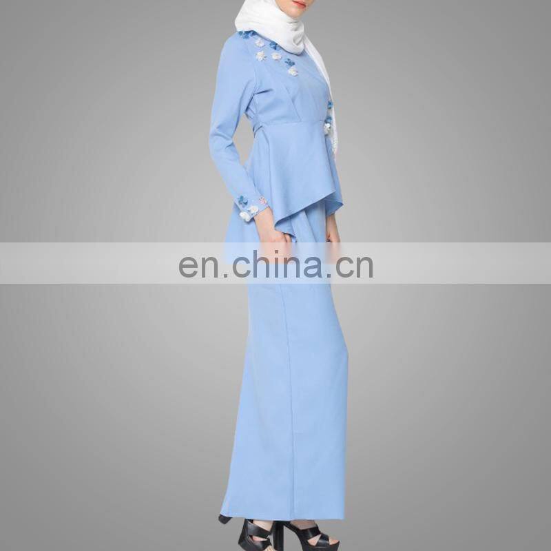 Stylish Baju Kebaya Design Muslim Women Wear Elegant Floral Malaysia Clothing New Model Ladies Suit
