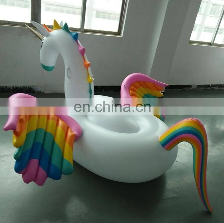 2017 New Custom Giant 6P Eco-friendly PVC Water Pool Floats Inflatable Colorful Pegasus Float Toy With Multicolor