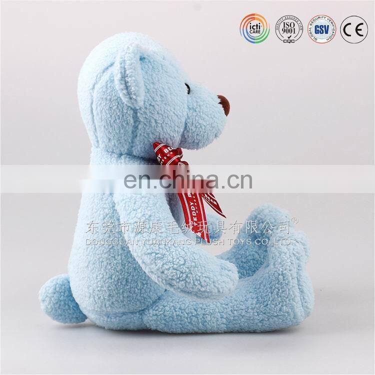 Dongguan 12" big eyes valentines bears wholesale blue color bear teddy