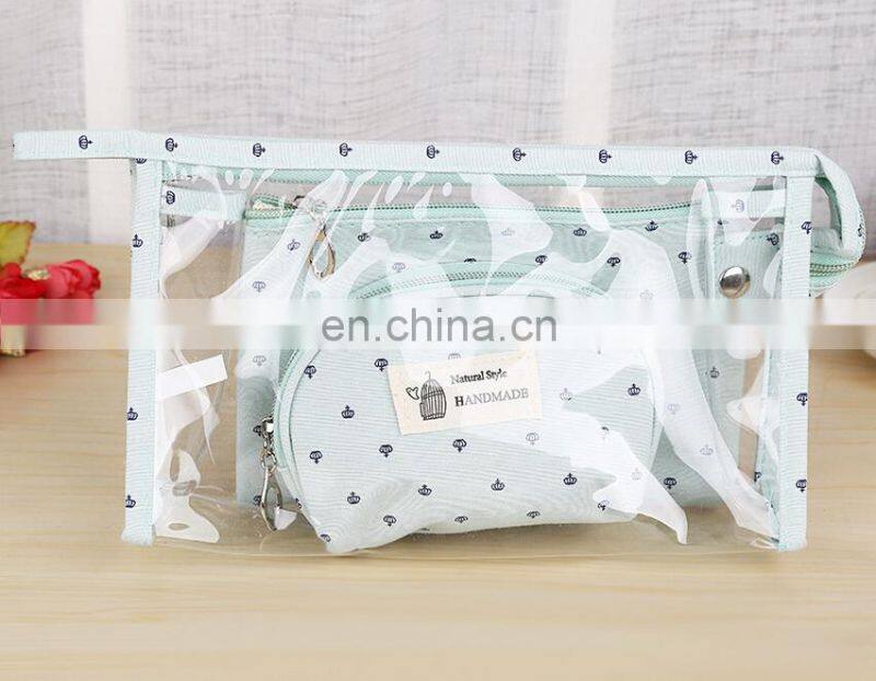 Fashion storage bag three piece set cosmetic bag customized handbag wholesale for women
