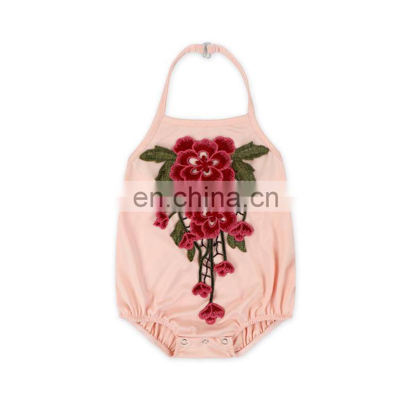 Boutique embroidery Bodysuits Romper Soft cotton Baby Rompers hot selling wholesale children clothing usa
