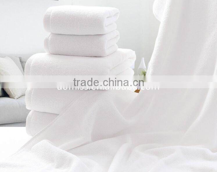 Cheap 100% cotton pure white double yarn hotel bath towel plain