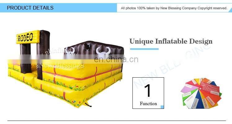 Outdoor Sport Games Mechanical Inflatable Rodeo Bull, Inflatable Bull Riding Machine