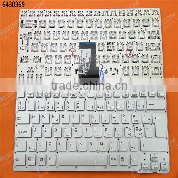 Original laptop keyboard for SONY VPC-CA SILVER Backlit version Layout Nordic
