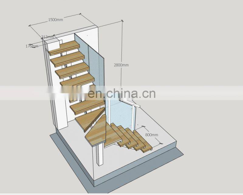 Easy Install DIY Space Saving Loft Stairs,  Wooden Tread Straight Staircase