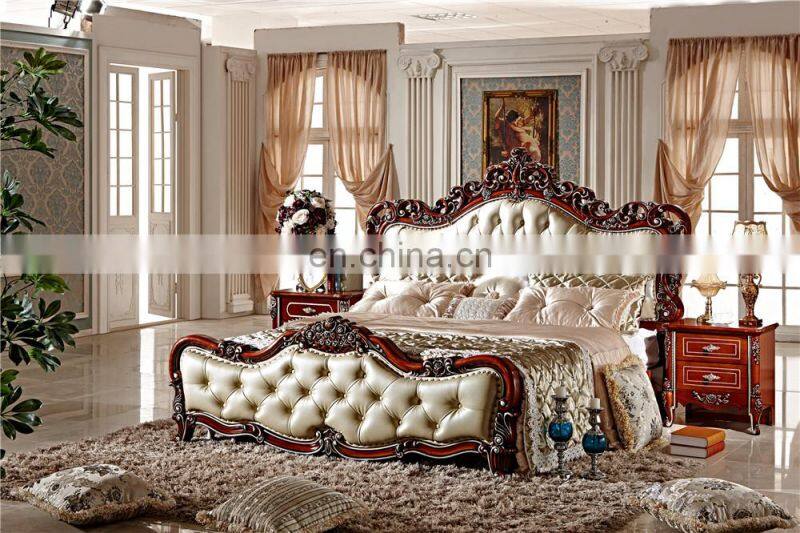 2021 European princess Solid wood classic sofa bed carved double beds design