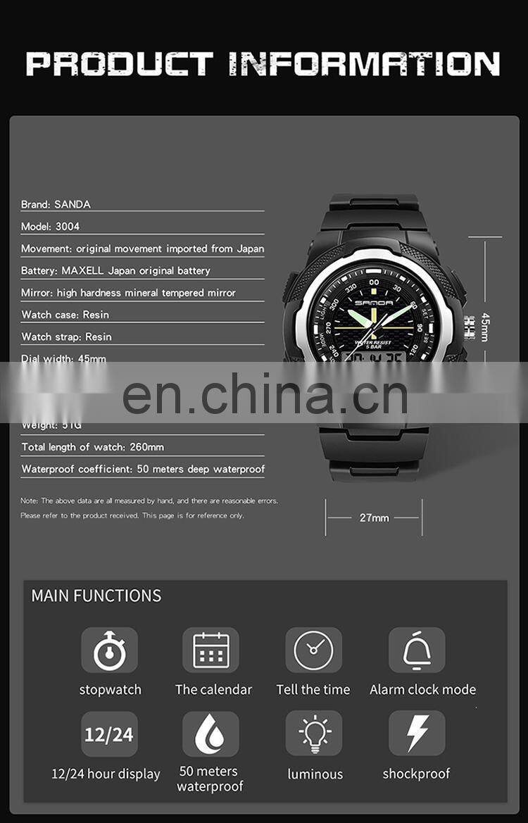 Sanda 799G 292L New Young Digital Wrist Watches for Girls Boys LED Water Resistant Luminous Sport Functional Sanda Watches