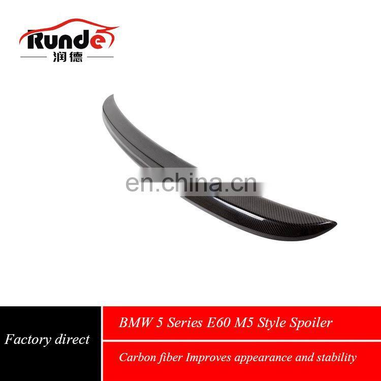 Runde Accessories Decoration Performance M5 Style Carbon Fiber rear Spoiler Wing for 2004-2010 BMW 5 Series E60 spoiler