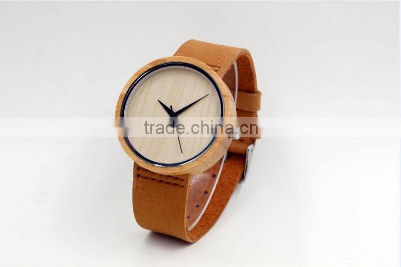 2016 Newest japanese miyota 2035 movement wristwatches genuine leather watches bamboo wooden watches for men and women best gift
