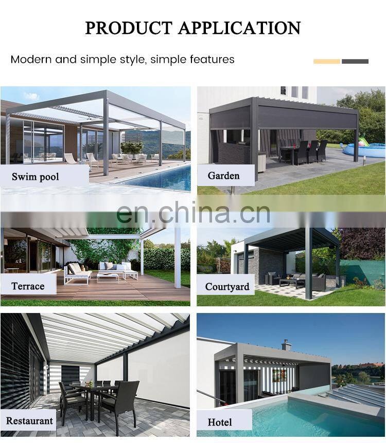 modern outdoor bricoking bioclimatique smart pool retractable pergola-aluminium bioclimatic 5x3 set