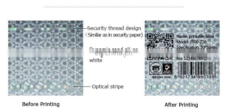 Printable Security Hologram Sticker in Roll