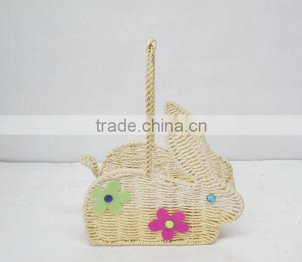 handmade decorative rabbit easter paper basket