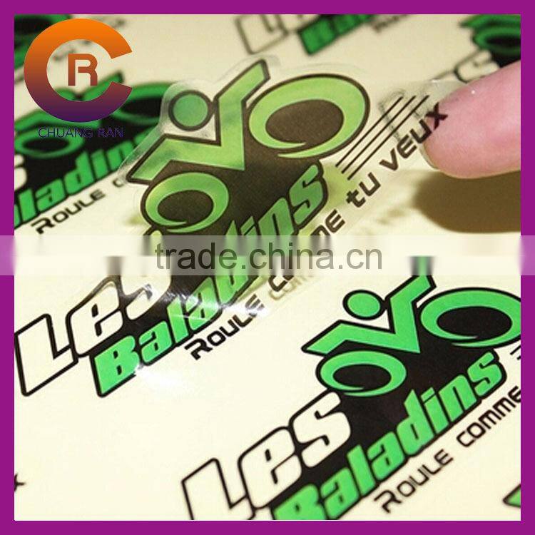 Printed transparent clear custom brand name logo sticker