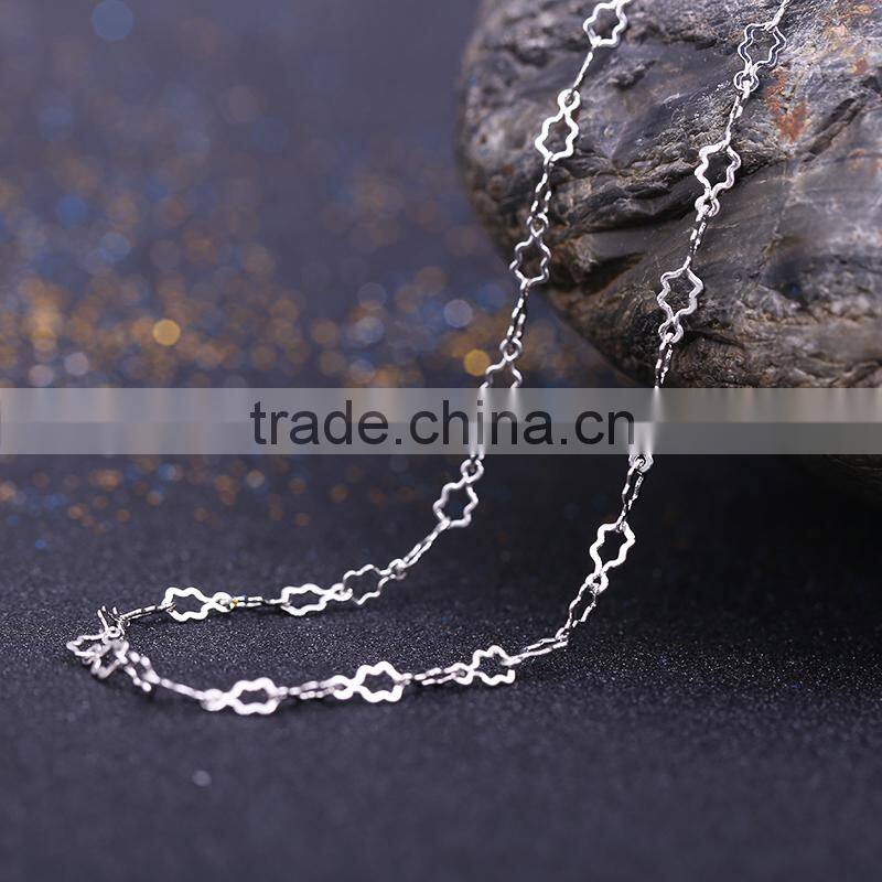 Yiwu Wholesale Fashion Rhodium Plated Five-Pointed Star Necklace Chains Jewelry