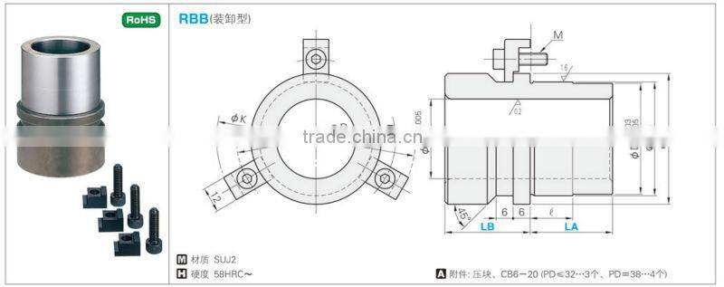 Ball bearing guide bushing RBB (Demountable type )