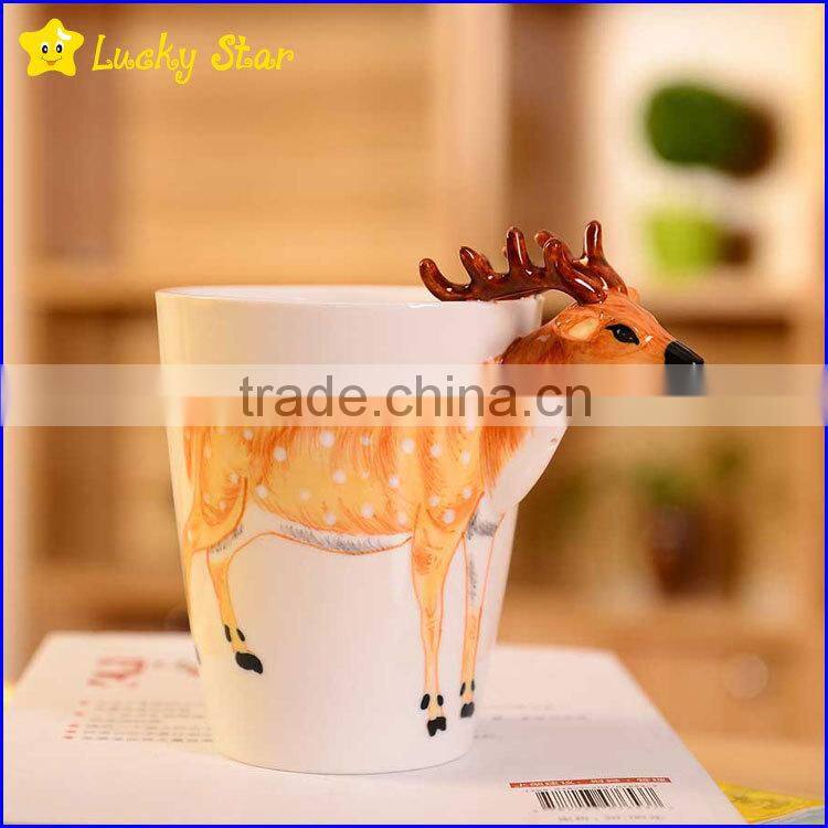 Ceramic 3D animal shape mugs for coffee or tea novelty cups food grade stoneware