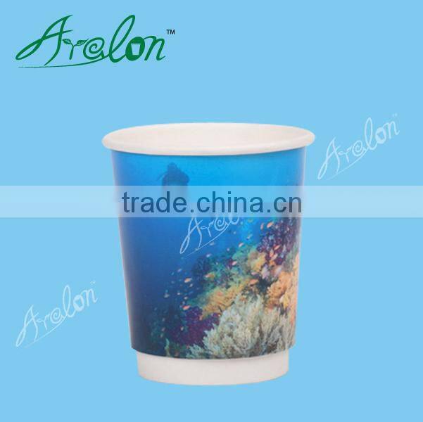 Double wall paper hot cup for logo design