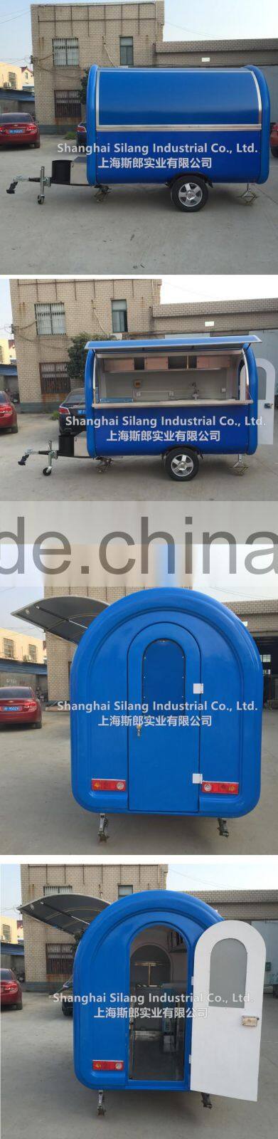 blue 7.6*5.5ft food cart beach food truck hot dog Hamburger ice cream traction cart By China's largest factory