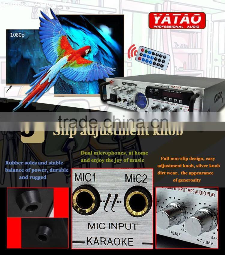 Professional Karaoke Amplifier With Mixer YT-BT340 with USB/TF/FM