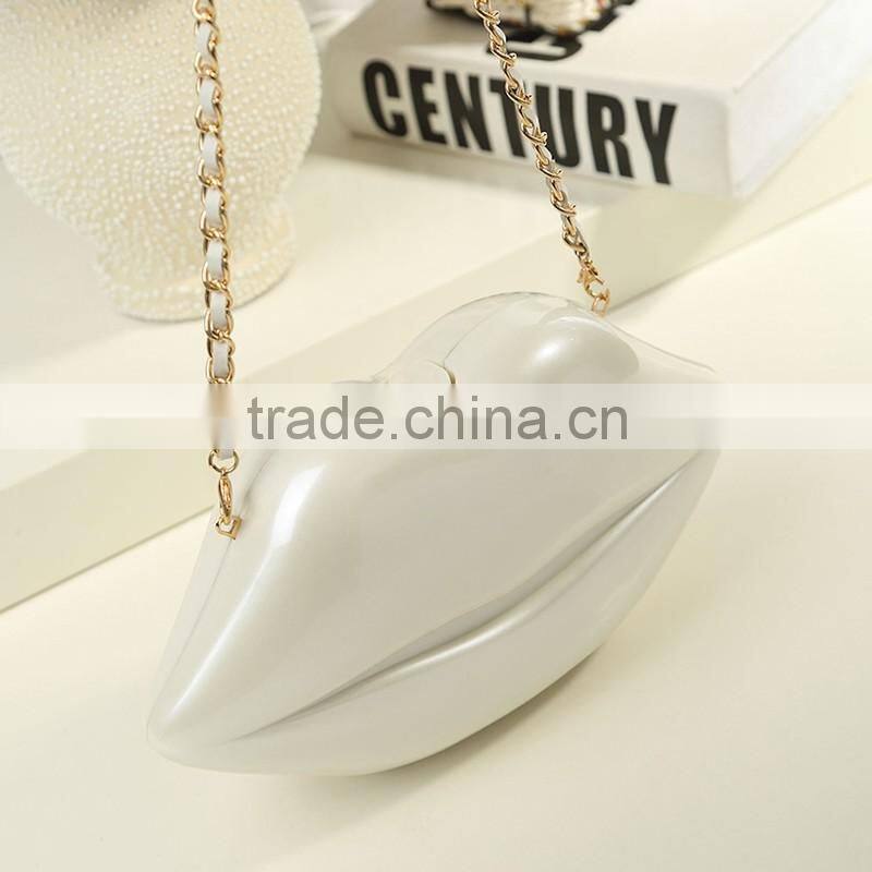 57 2016 New Arrival Big Lip Pu Leather Women's Clutch Chain Shouder Messenger Bags Evening Bag Red Lip Purse Women Handbags