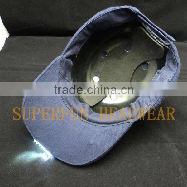 8 LED lights bump safety baseball caps