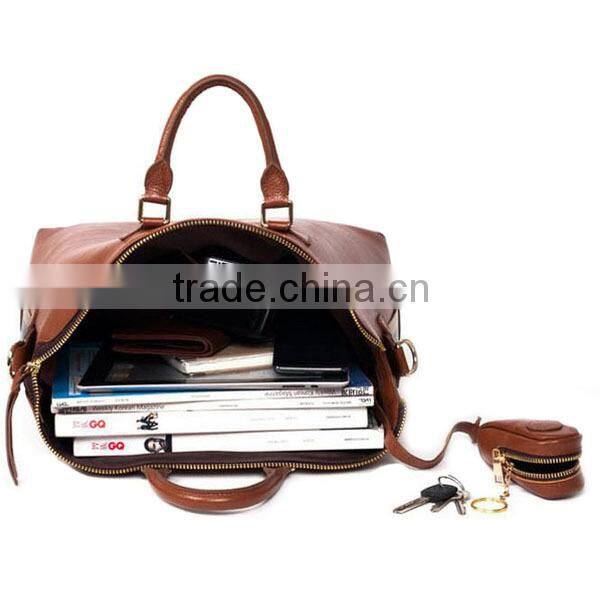 Office stylish brended name leather messenger bag for men