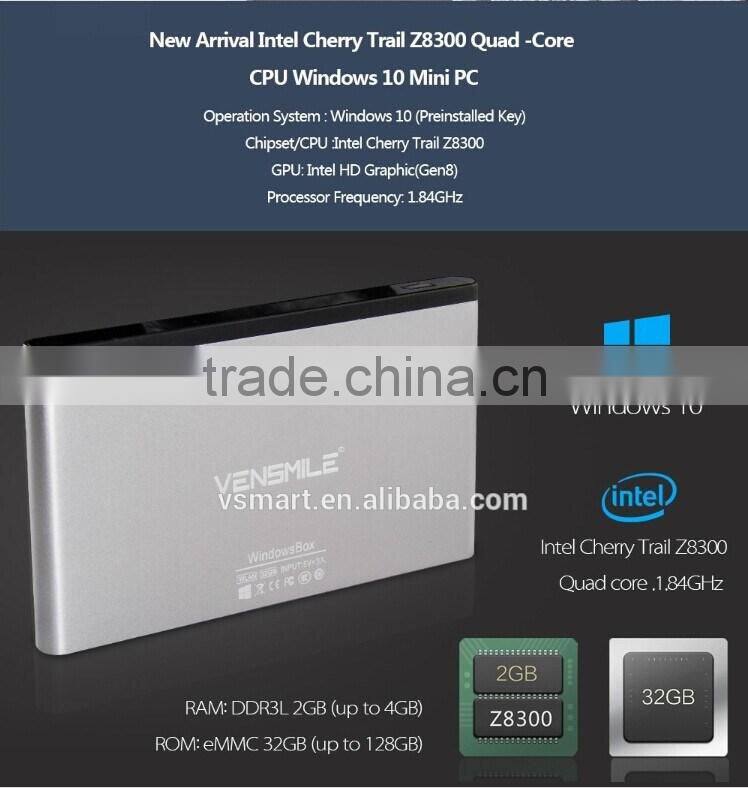 Vensmile IPC002 Plus All in one Mini PC with Win10 and Intel Cherry Trail Z8300 Mini PC