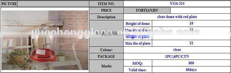 Handmade Clear Glass Cake Cover with Dome and Stand