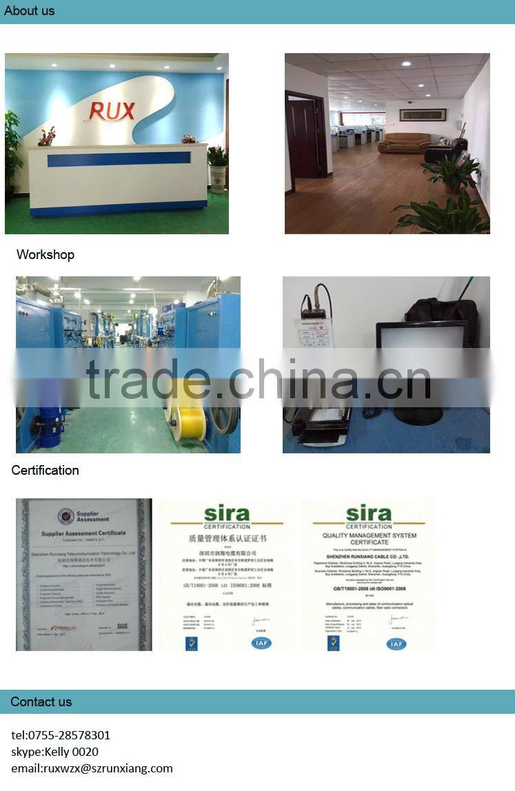 quality assurance single mode 1G.652D GJXV FTTH fiber optic cable