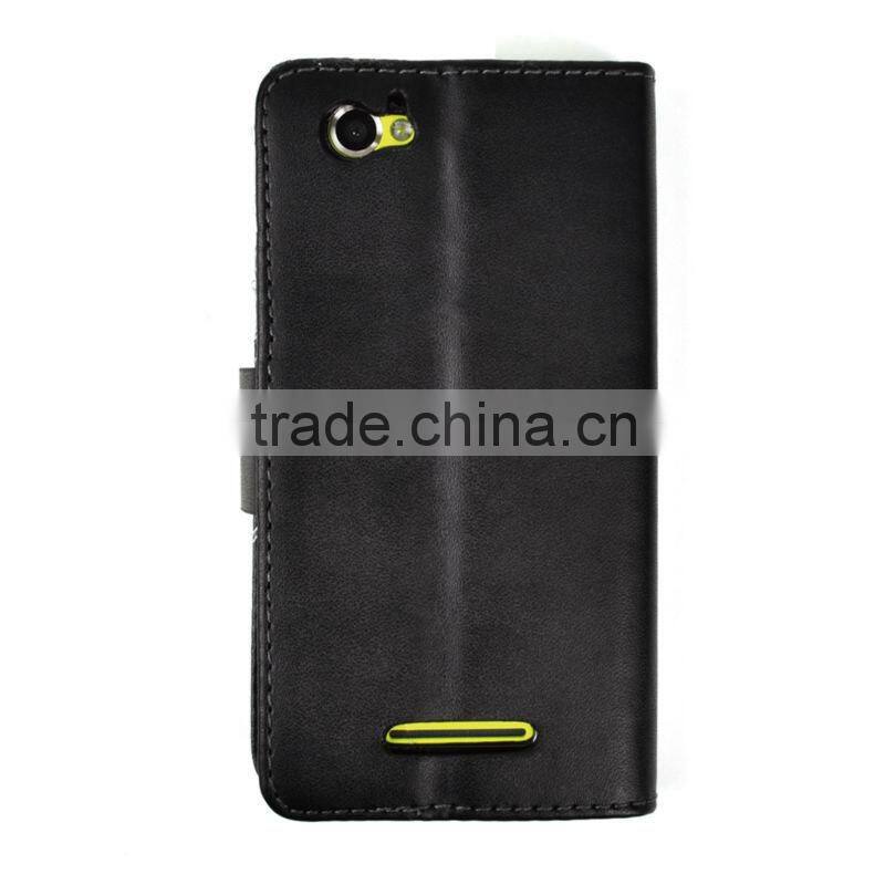 Perfect Fit Wallet card slot Leather Case for Sony Xperia M