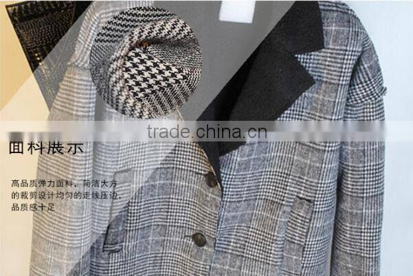 Plover case grid fabrics TR polyester/cotton elastic fabric all around women's jackets