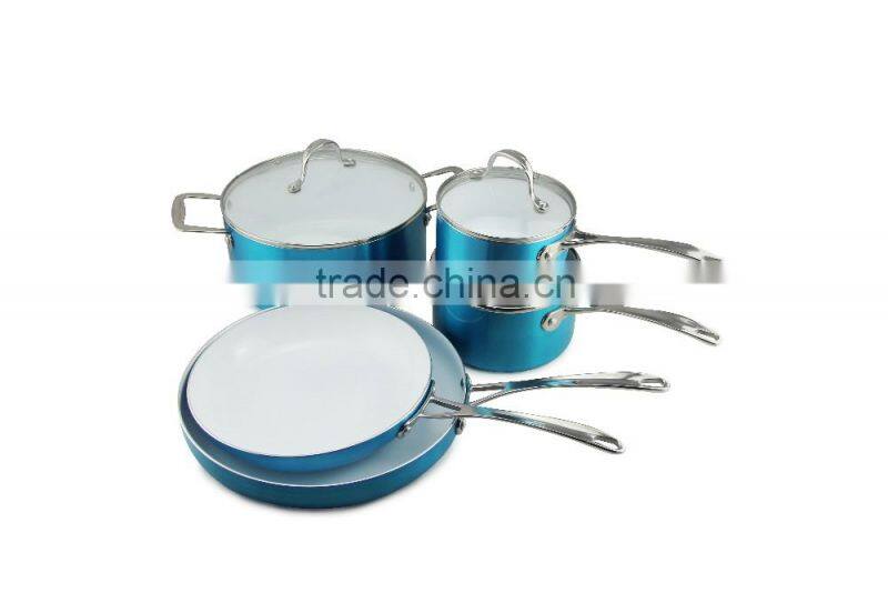 New Design Aluminum Pressed Non Stick Triply Cookware Set Fry Pan Saucepan Milk Stock Cooking Pasta Noodle Pot Set