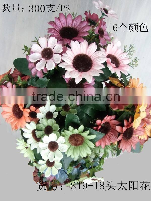 artificial silk single chrysanthemum flowers with leaves