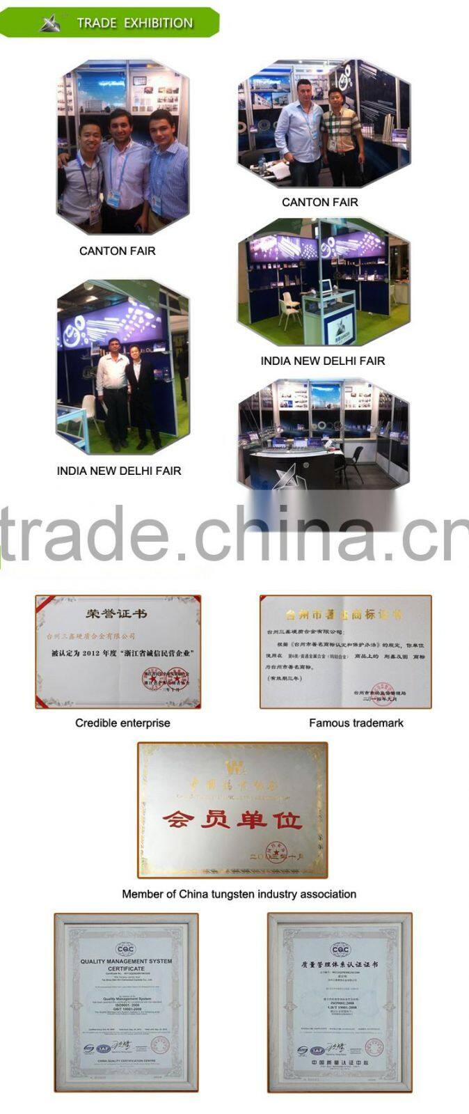 tungsten carbide inserts for jaw tools in machine