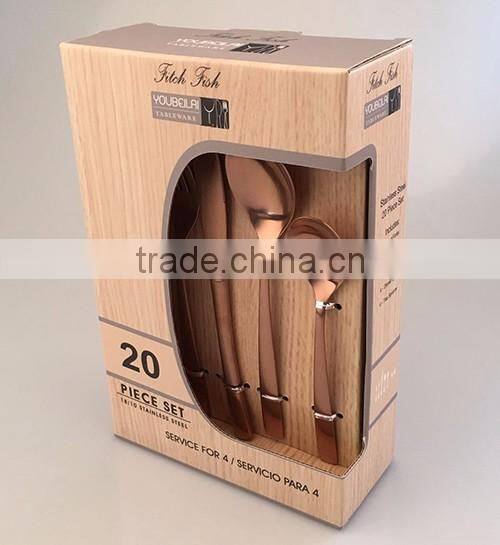 24PCS gold-plated color flatware Cutery Set 4150