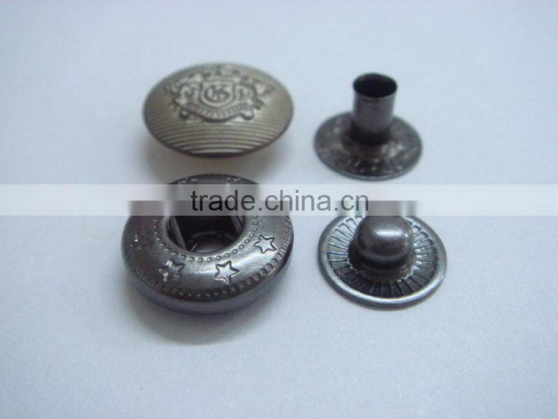 15mm army used good quality stainless steel snap button