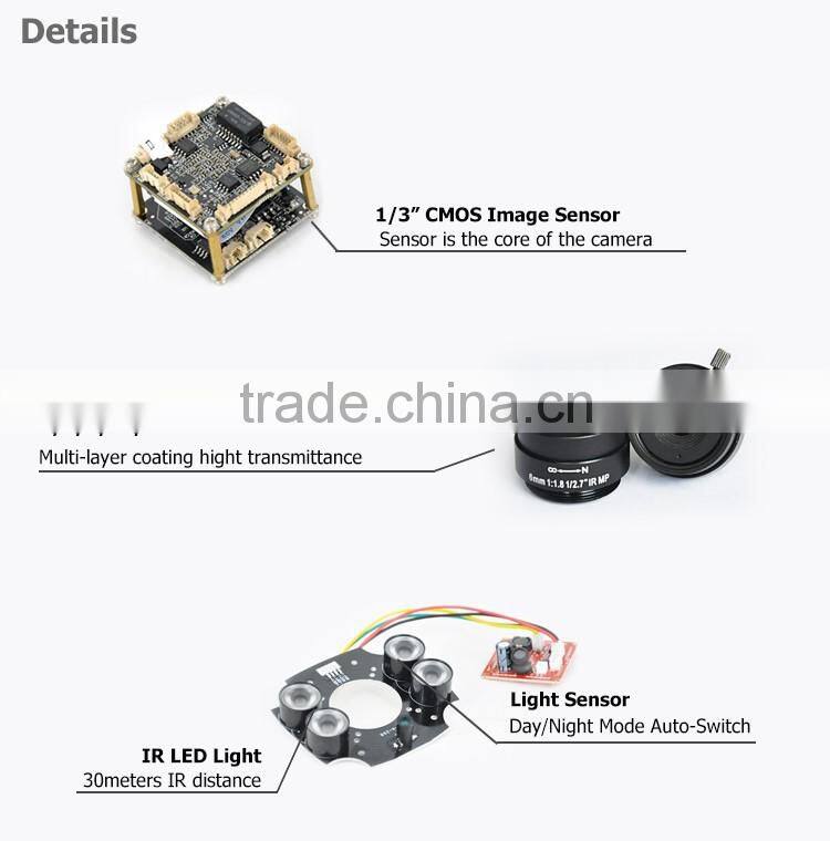 PLV-NC411F external camera with ir warterproof and 4mp resolution for ip camera module