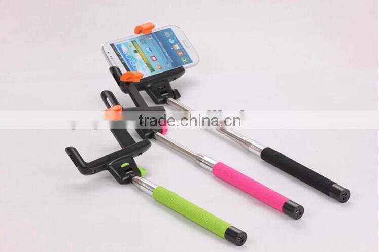 Factory Cheap price Monopod Self-portrait Camera selfie stick with bluetooth shutter button