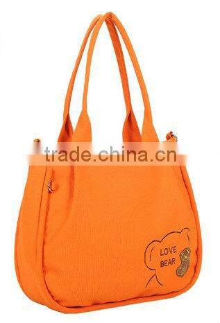 2013 New leisure and fashion canvas bag, elegant canvas tote bag