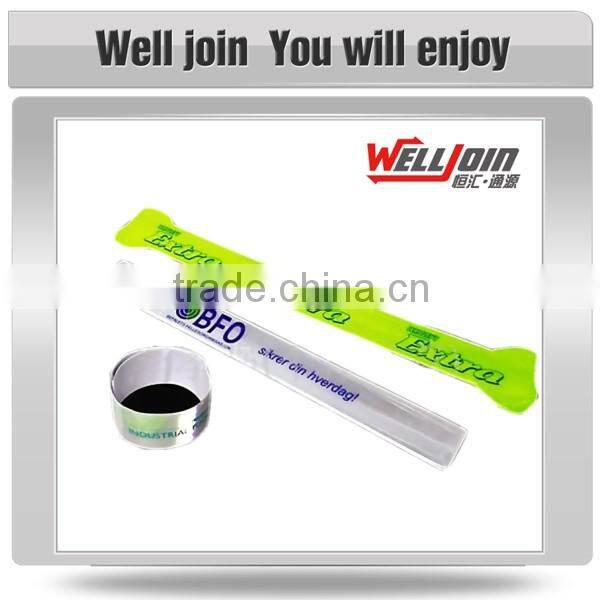 Promotional Customized Logo Cheap Kids Reflective Printing Slap Band