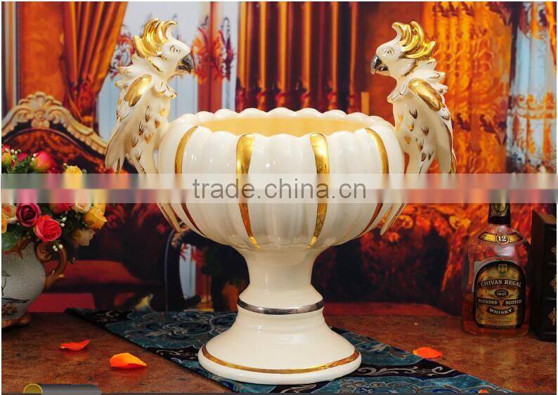 H50cm European porcelain islamic ceramic vase with parrot
