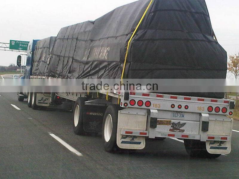 Vinyl Coated Lumber Tarps 24' x 27' with 8 Ft Drops, 8' x 8' Tail and 8" Rain Flaps