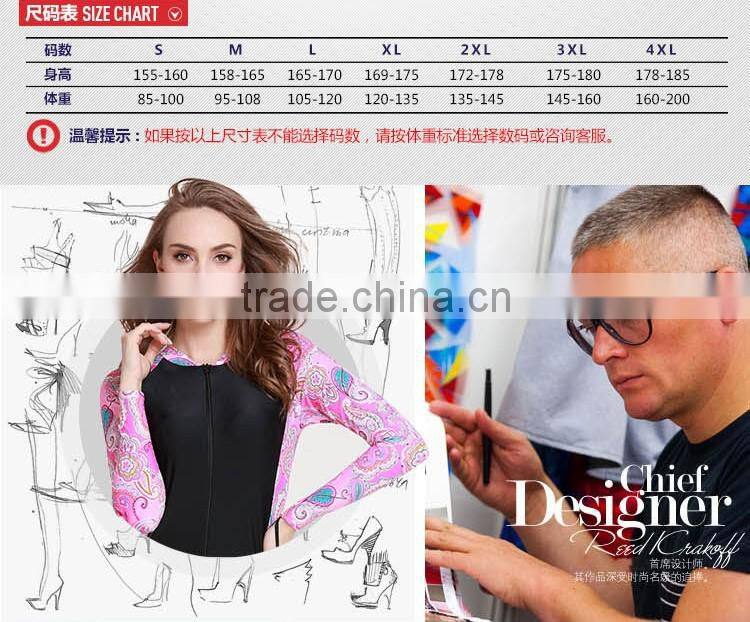 2016 top selling sun protection one piece swimsuit women