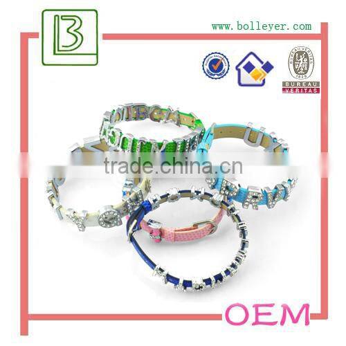 metal letter leather wrist bracelet