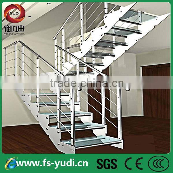 DIY Double stringers residential steel straight stairs --YUDI