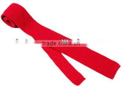 red knitted skinny men tie necktie cravat