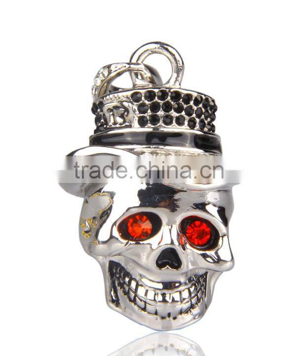 custom metal skull usb flash drive with Necklace